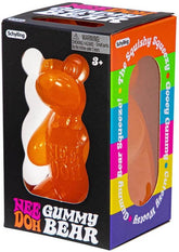 NeeDoh Gummy Bear Sensory Fidget Toy with Jelly Like Filling 35 Tall Orange Pack of 1