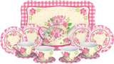 Fancy Tin Tea Set Red