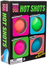 NeeDoh Hot Shot Teenie Needoh 4 Pack Sensory Squeeze Toy 15 in Diameter Colors May Vary