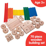 MKT Super Makit Classic Wood Construction Toy 3 years 70 Pieces 1 EA
