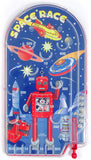 Space Race Pinball Game Portable Retro Pinball Toy Sturdy Construction with Lever Metal Balls and Classic Space Design Ages 3 and Up