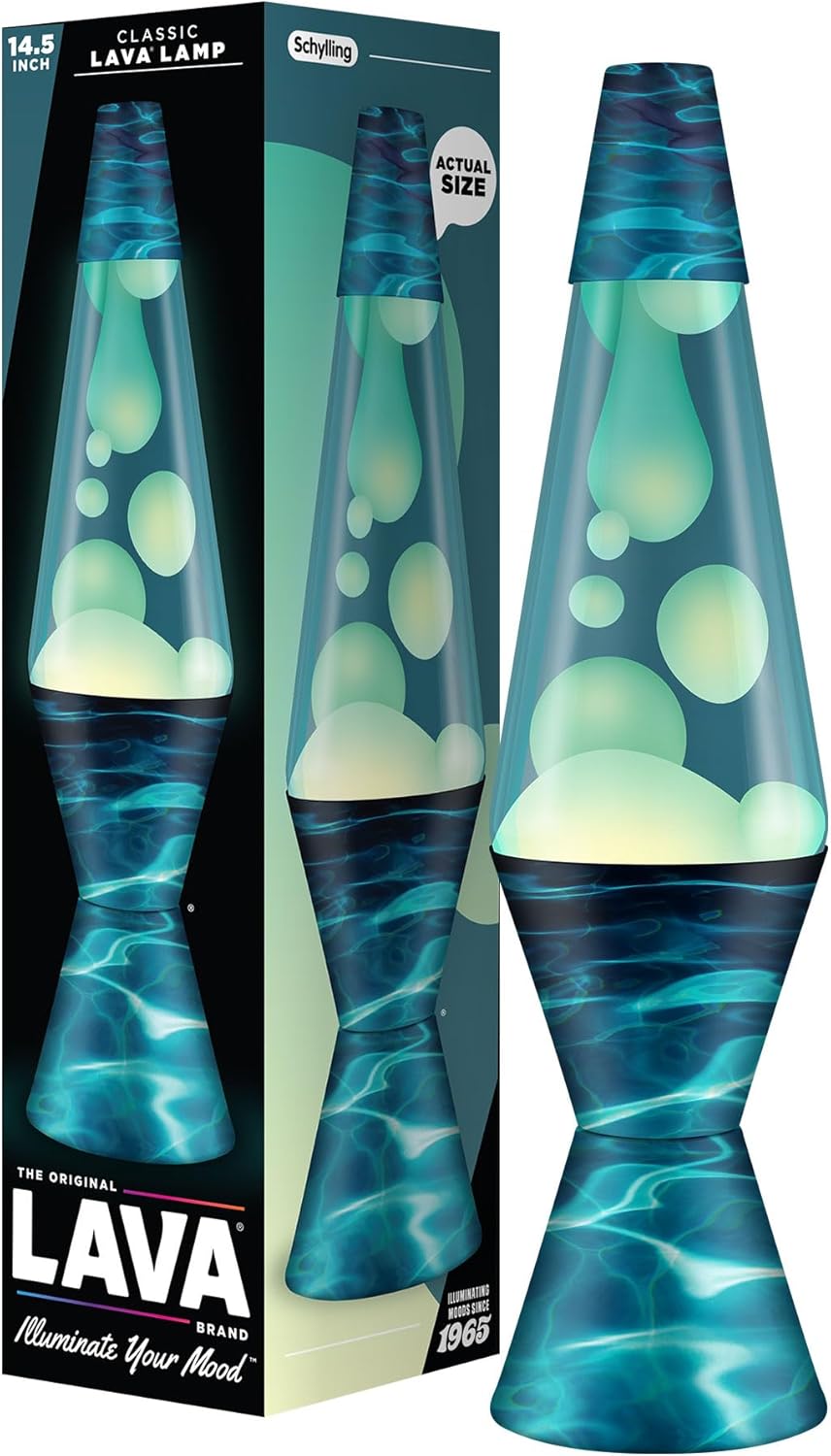 The Original Lava Lamp 145 Night Swim Classic Liquid Motion Lamp White Wax and Blue Liquid Item 2095 Amazon Exclusive