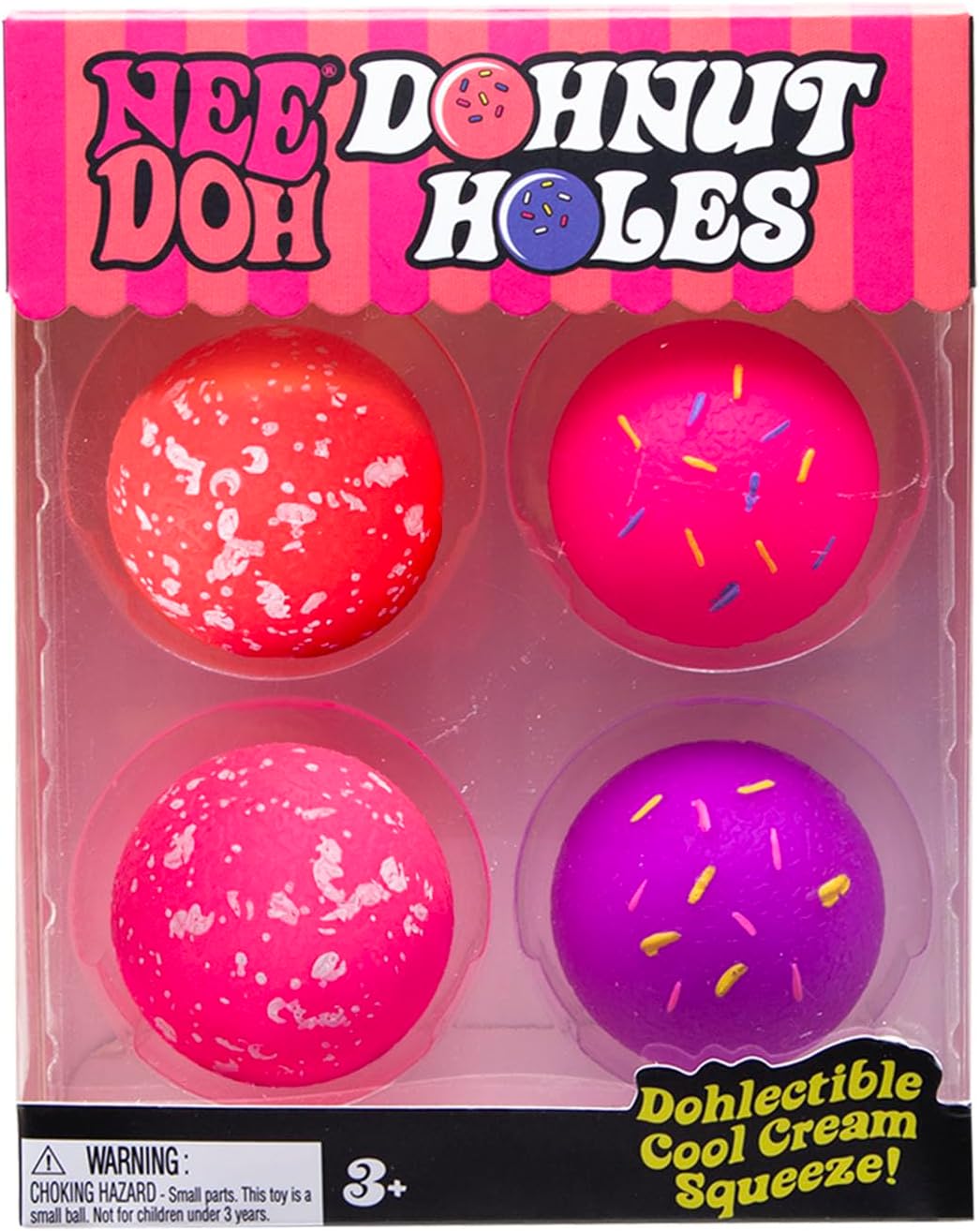 NeeDoh Dohnut Hole Needoh 4 Pack Sensory Squeeze Toy 15 in Diameter Colors May Vary