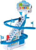 ARSUK Penguin Race Game Toy Playful Musical Roller Coaster Track Playset with Music LED Flashing Lights On Off Button for Toddlers and Kids Gift