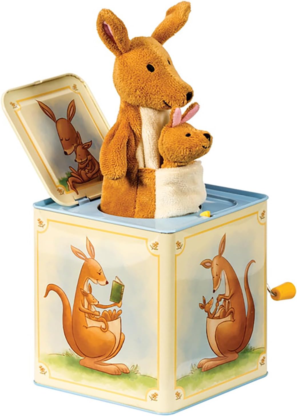 Jack in Box Kangaroo Classic Pop Up Music Toy Momma Baby Joey Finger Puppet Plays Song Pop Goes The Weasel Toddler Kids 18mo
