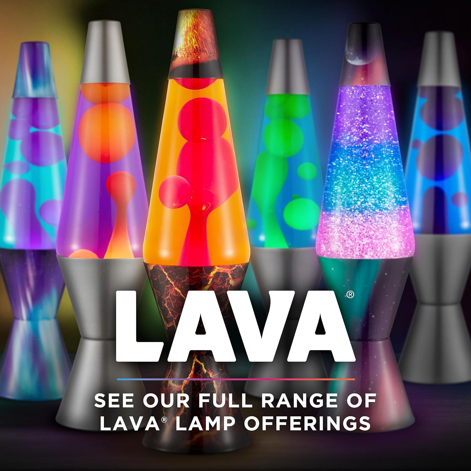 The Original Lava Lamp 145 Volcanic Crags Classic Liquid Motion Lamp Red Wax and Orange Liquid 2078 Amazon Exclusive