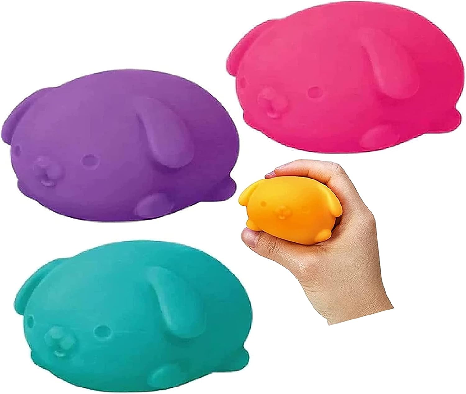 NeeDoh Funky PupGroovy Glob Squishy Squeezy Stretchy Stress Fidget Balls Gift Set Party Bundle 3 Pack Assorted