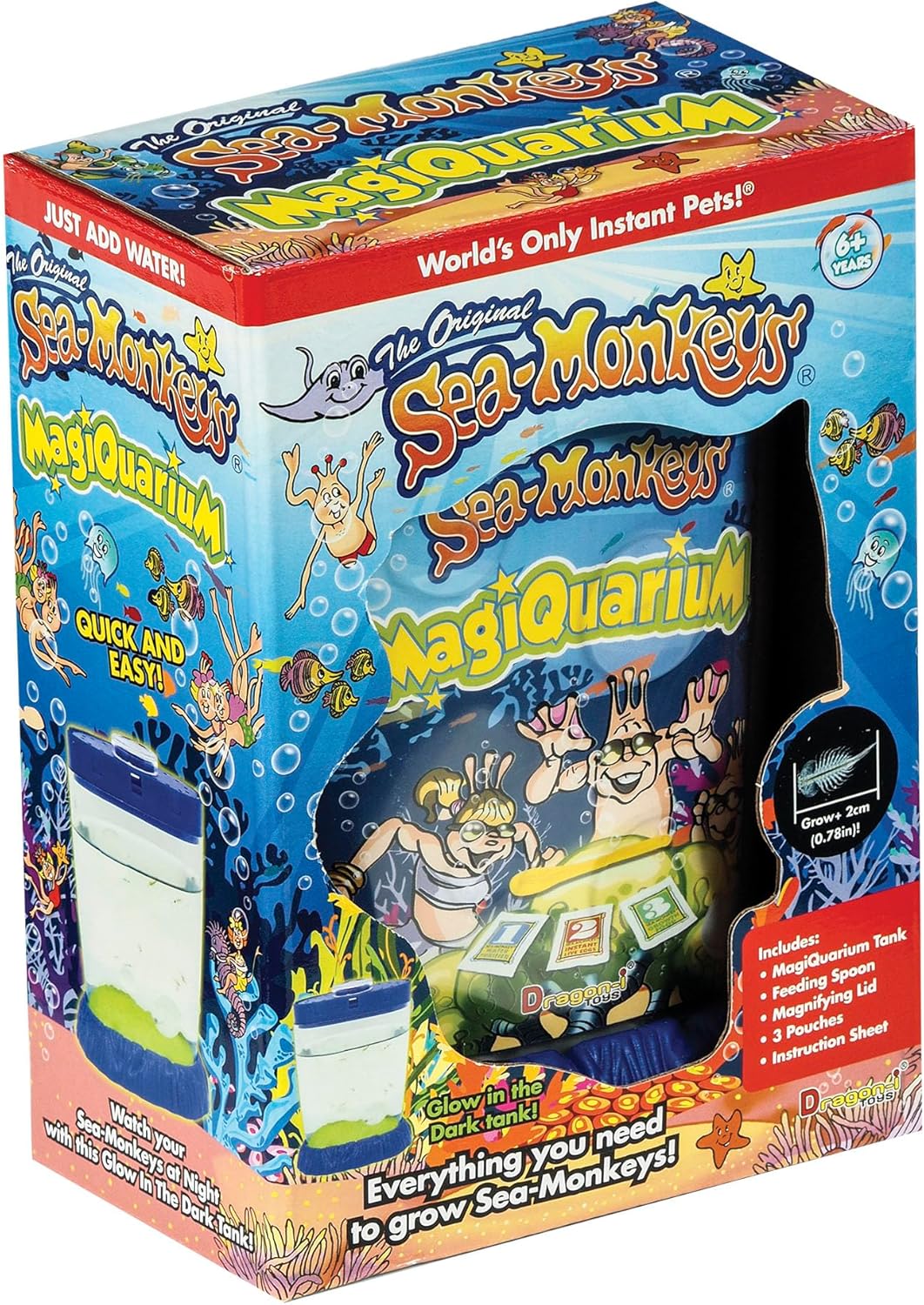 Sea Monkeys Magiquarium Worlds Easiest No Mess Pet Grow Your Own Pet in a Light Up Aquarium Ages 6 and Up One Kit
