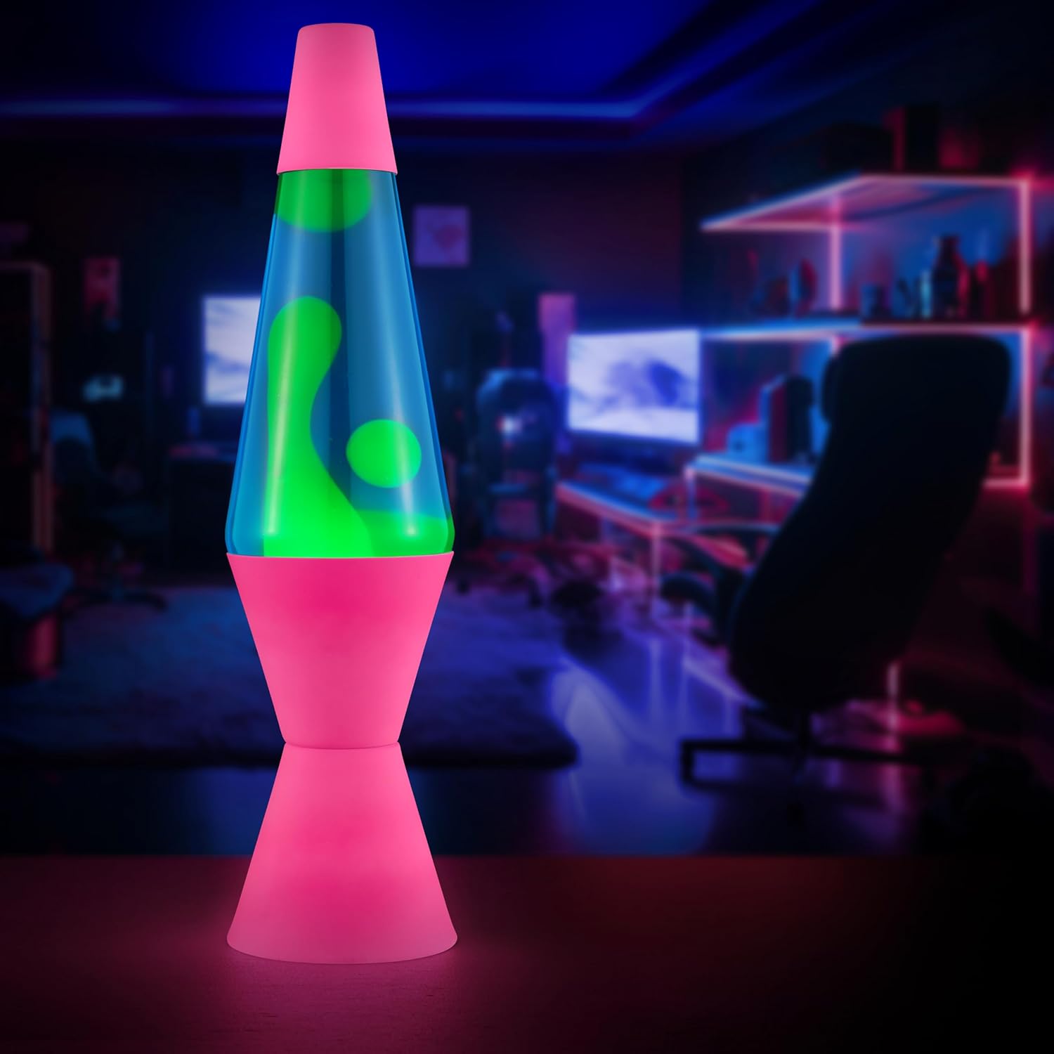 Lava The Original Lamp 145 Neon Pink Classic Liquid Motion Lamp Green Yellow and Blue Liquid Item 2383 Amazon Exclusive