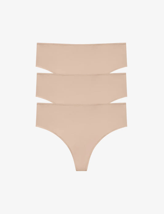 24/7® Classic High Waist Thong - 3 Pack