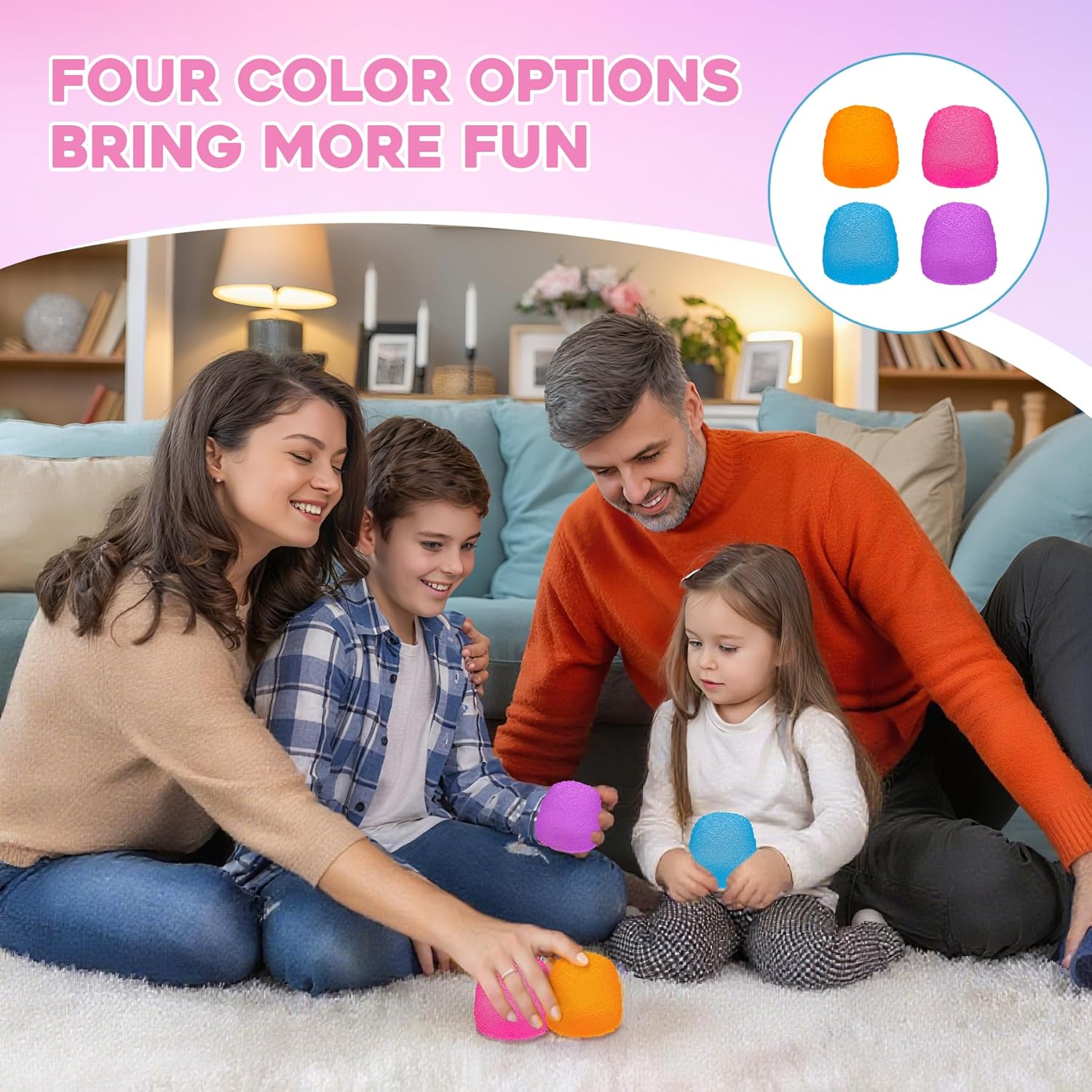 Squishy Fidget Toys Stress for Kids and Adults Super Solid Squeeze Ball Sensory for Stress Relief Birthday Easter Basket Stuffers and Party FavorsOrange