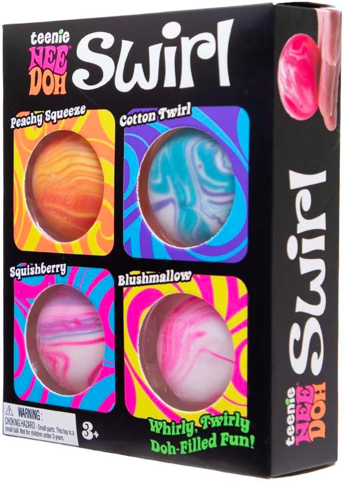 NeeDoh Teenie Swirl 4 Pack Sensory Squeeze Toy 15 in Diameter Colors May Vary