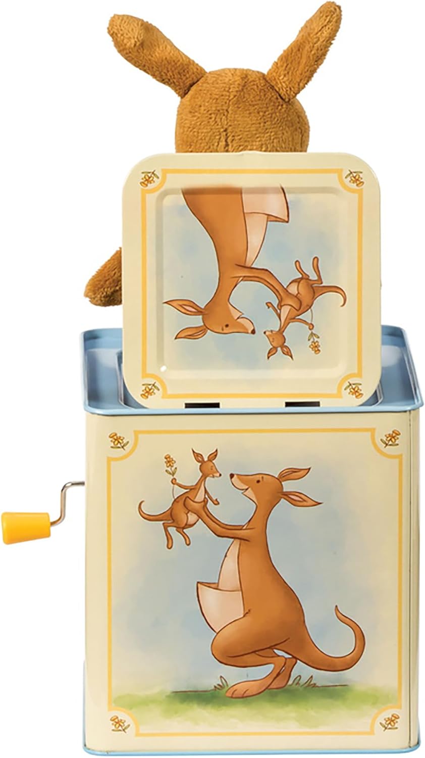 Jack in Box Kangaroo Classic Pop Up Music Toy Momma Baby Joey Finger Puppet Plays Song Pop Goes The Weasel Toddler Kids 18mo