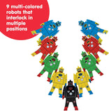 Stacking Robots Colorful Wooden Stacking Toy for Kids 9 pcs Fun Puzzle for Balancing and Imaginative Play Ages 3 and Up