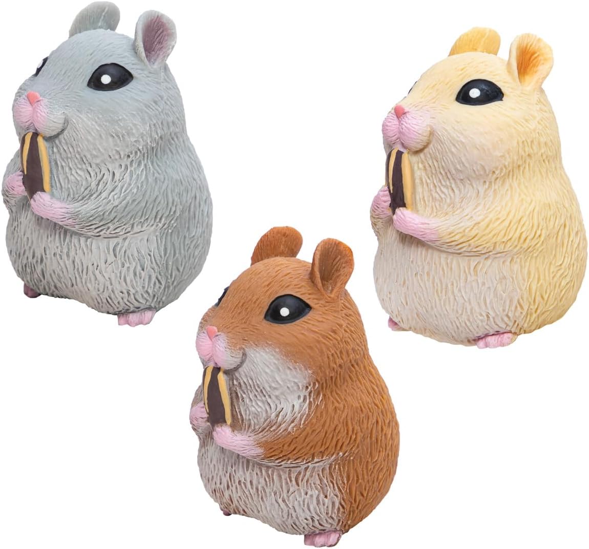 Chonky Cheeks Hamster Squishy Squeeze Toy Color May Vary Age 3 Pack of 1