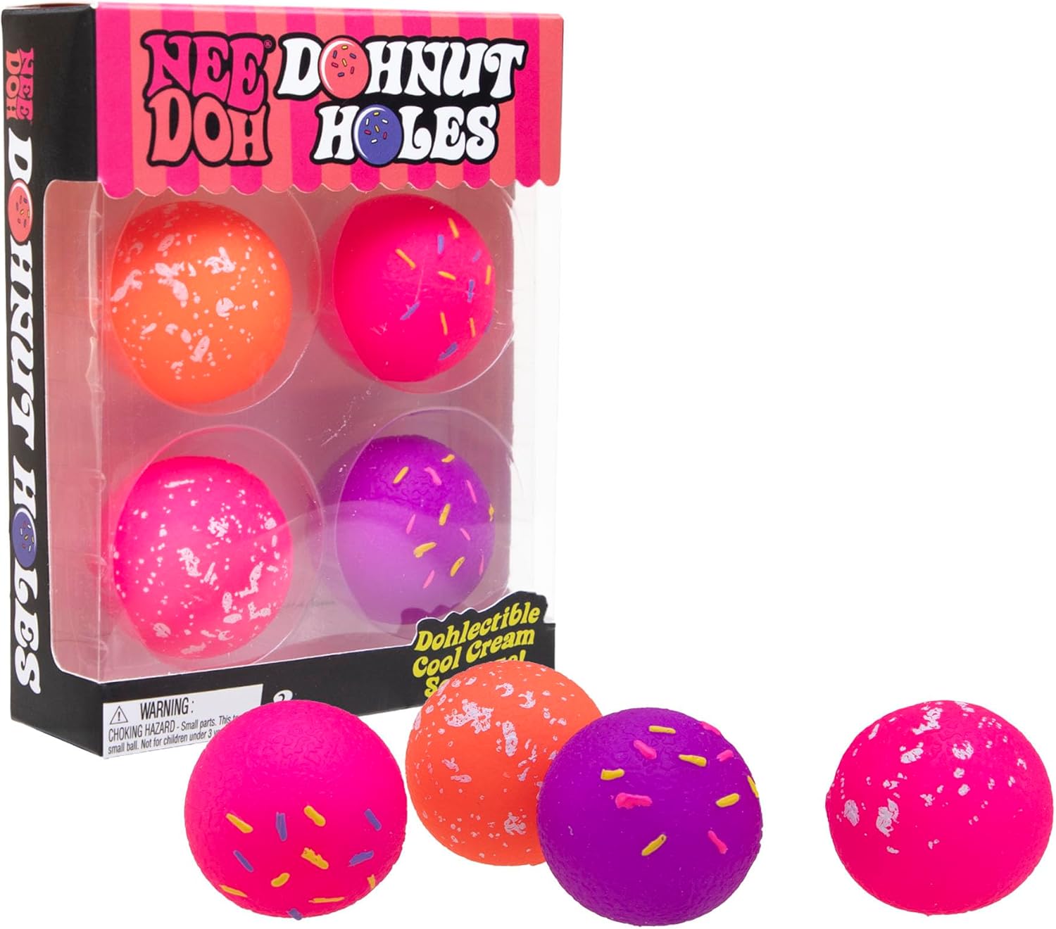 NeeDoh Dohnut Hole Needoh 4 Pack Sensory Squeeze Toy 15 in Diameter Colors May Vary
