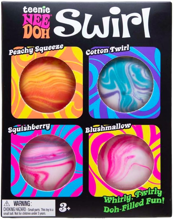 NeeDoh Teenie Swirl 4 Pack Sensory Squeeze Toy 15 in Diameter Colors May Vary