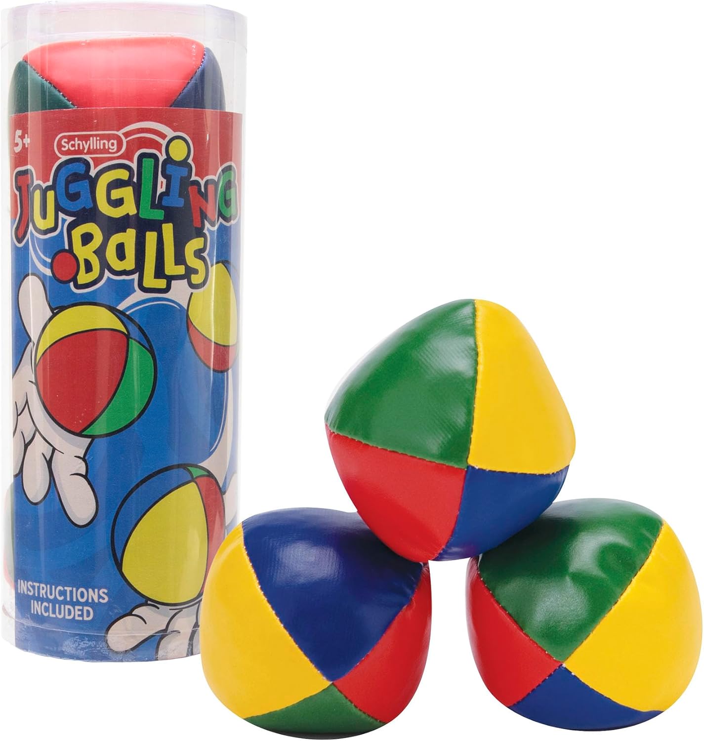 Classic Juggling Balls Colorful Vinyl Toss and Catch Balls with Bead Filling Includes 3 Balls and Instructions Ages 5 and Up Three Piece Set