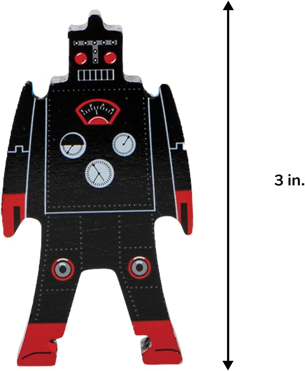 Stacking Robots Colorful Wooden Stacking Toy for Kids 9 pcs Fun Puzzle for Balancing and Imaginative Play Ages 3 and Up