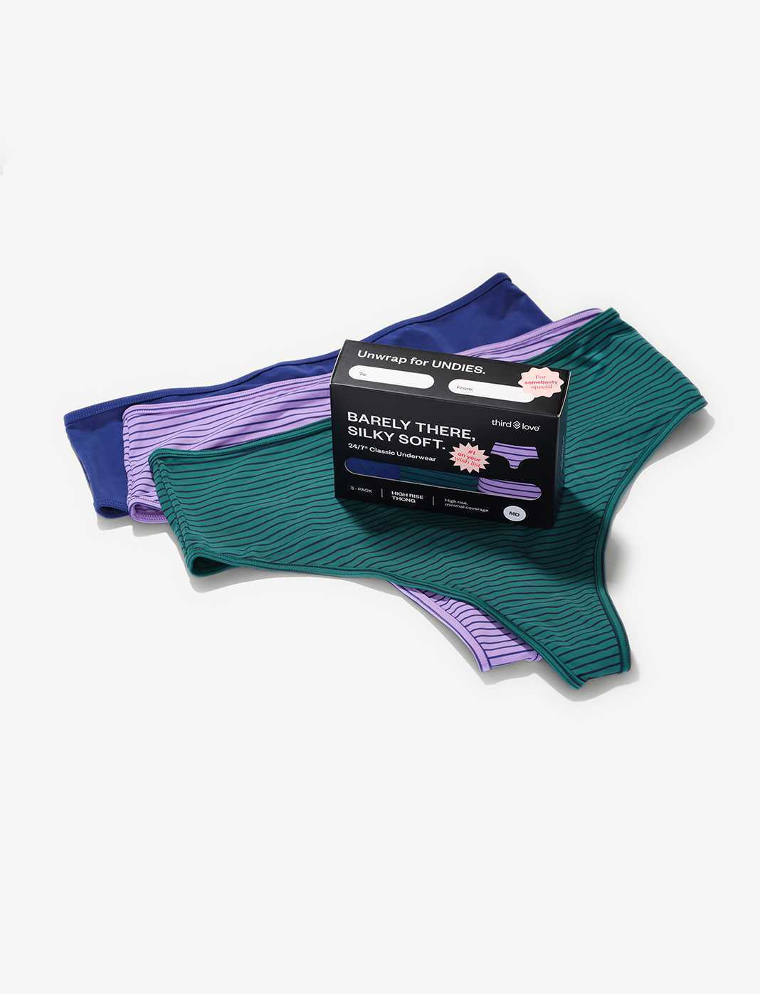 24/7® Classic High Waist Thong - 3 Pack