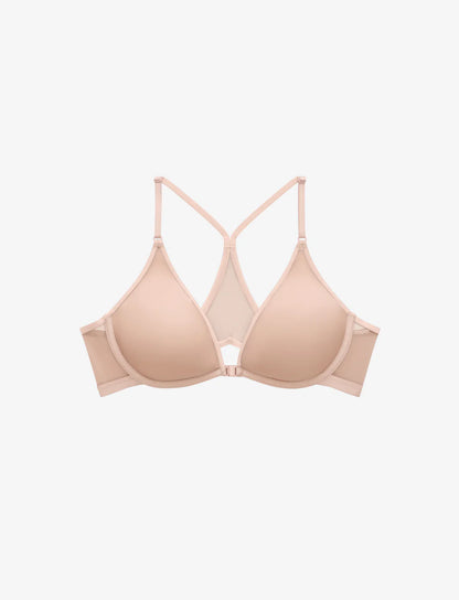 Bare Mesh Front Close Racerback Bra