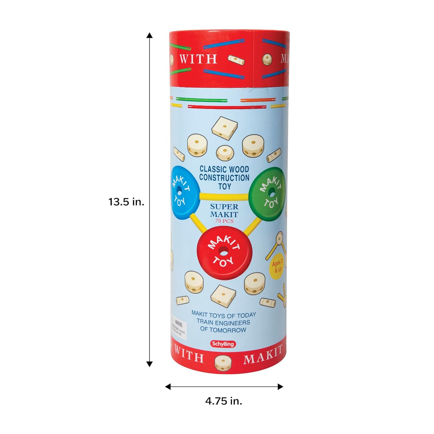 MKT Super Makit Classic Wood Construction Toy 3 years 70 Pieces 1 EA