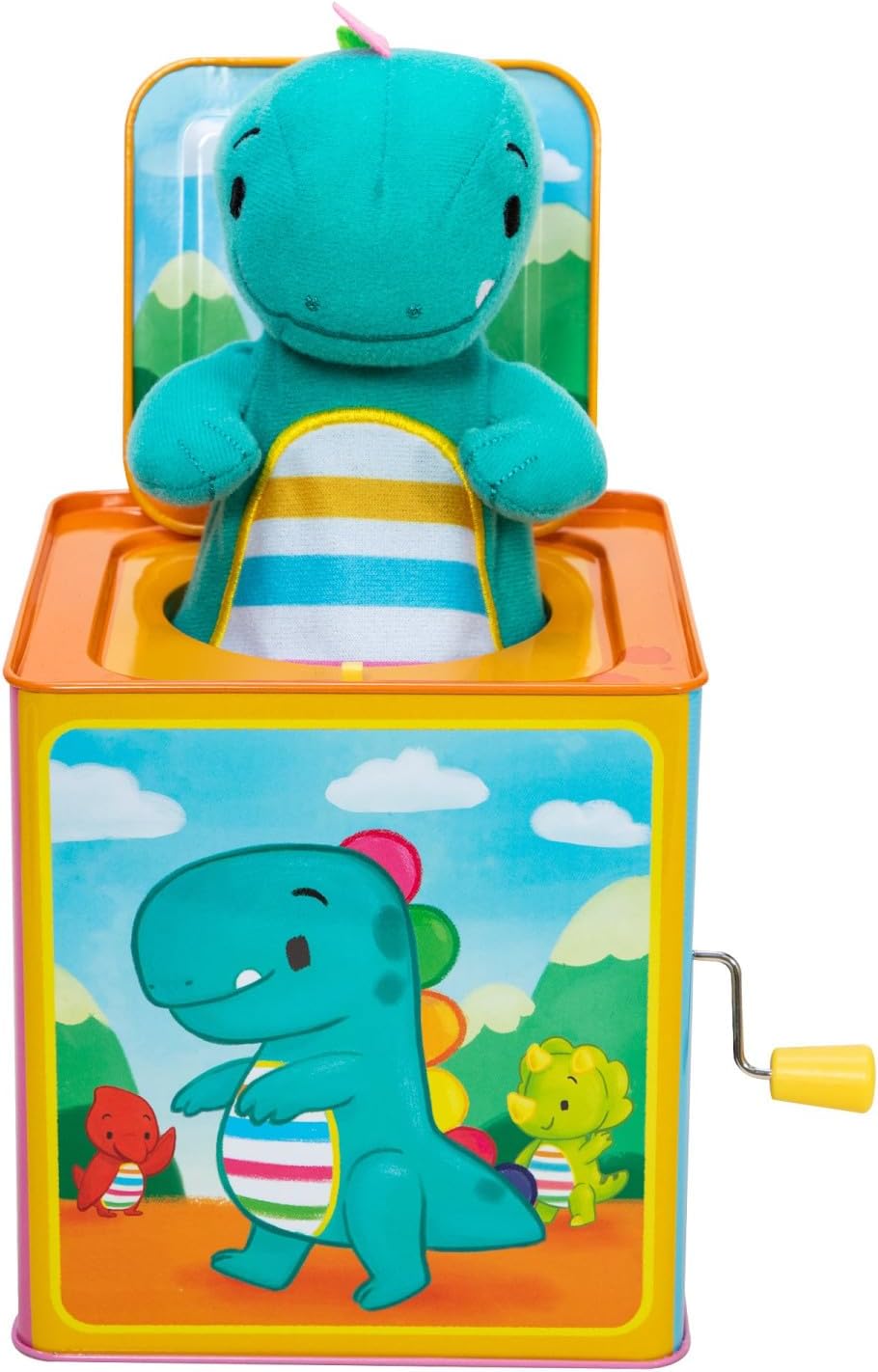 Brand Baby Dino Jack in The Box Classic Tin Musical Popping Toy Ages 18 Months to 4 Years