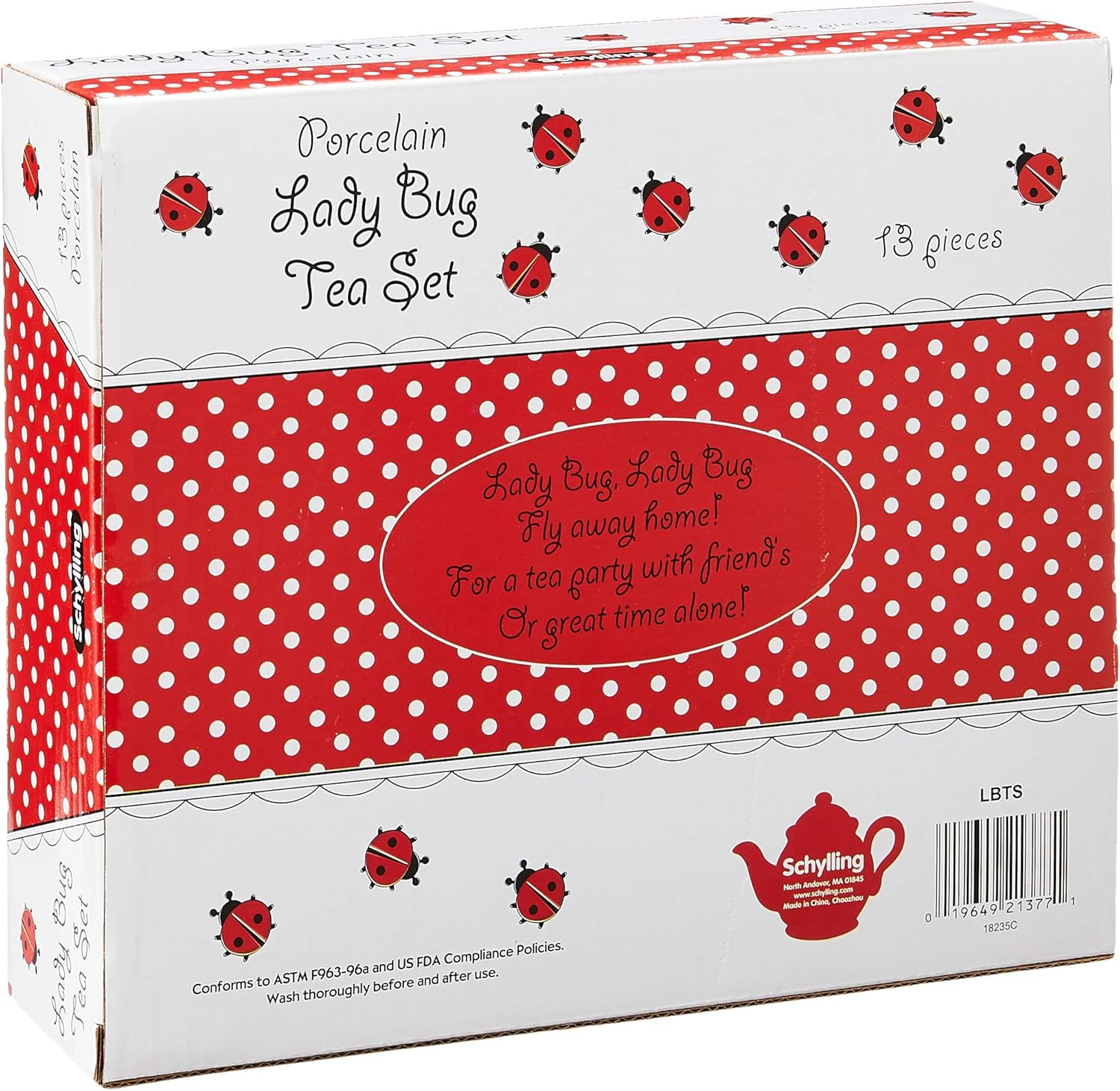 Ladybug Porcelain Tea Set White