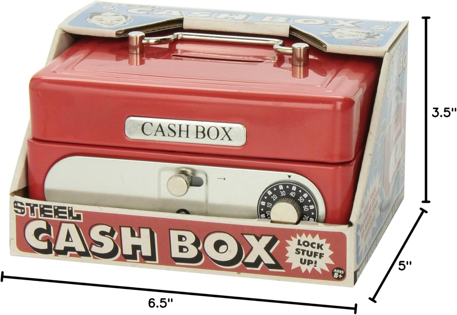 Locking Cash Box Red 1 EA