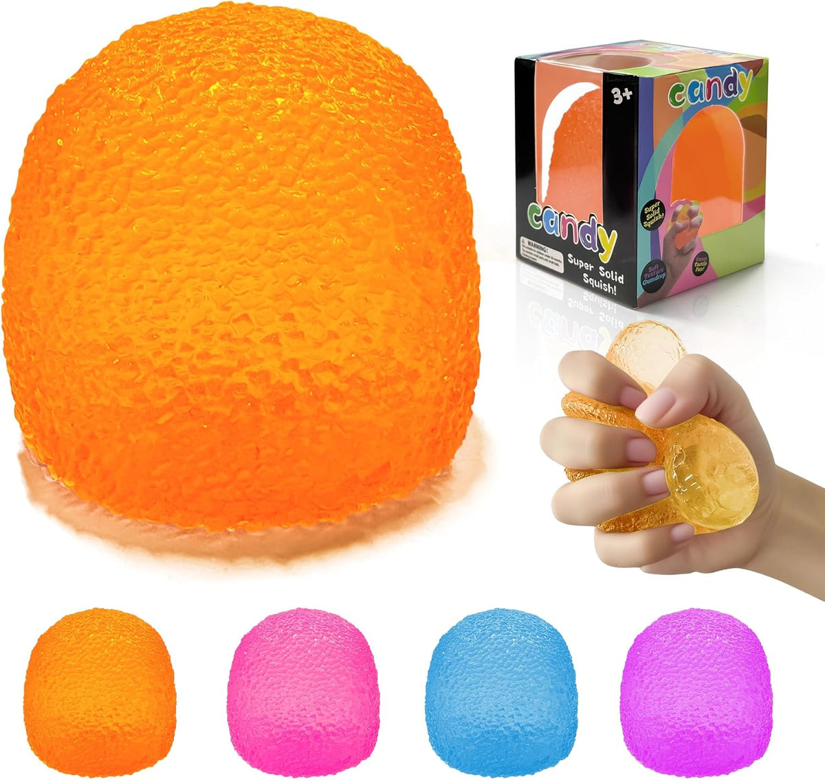 Squishy Fidget Toys Stress for Kids and Adults Super Solid Squeeze Ball Sensory for Stress Relief Birthday Easter Basket Stuffers and Party FavorsOrange