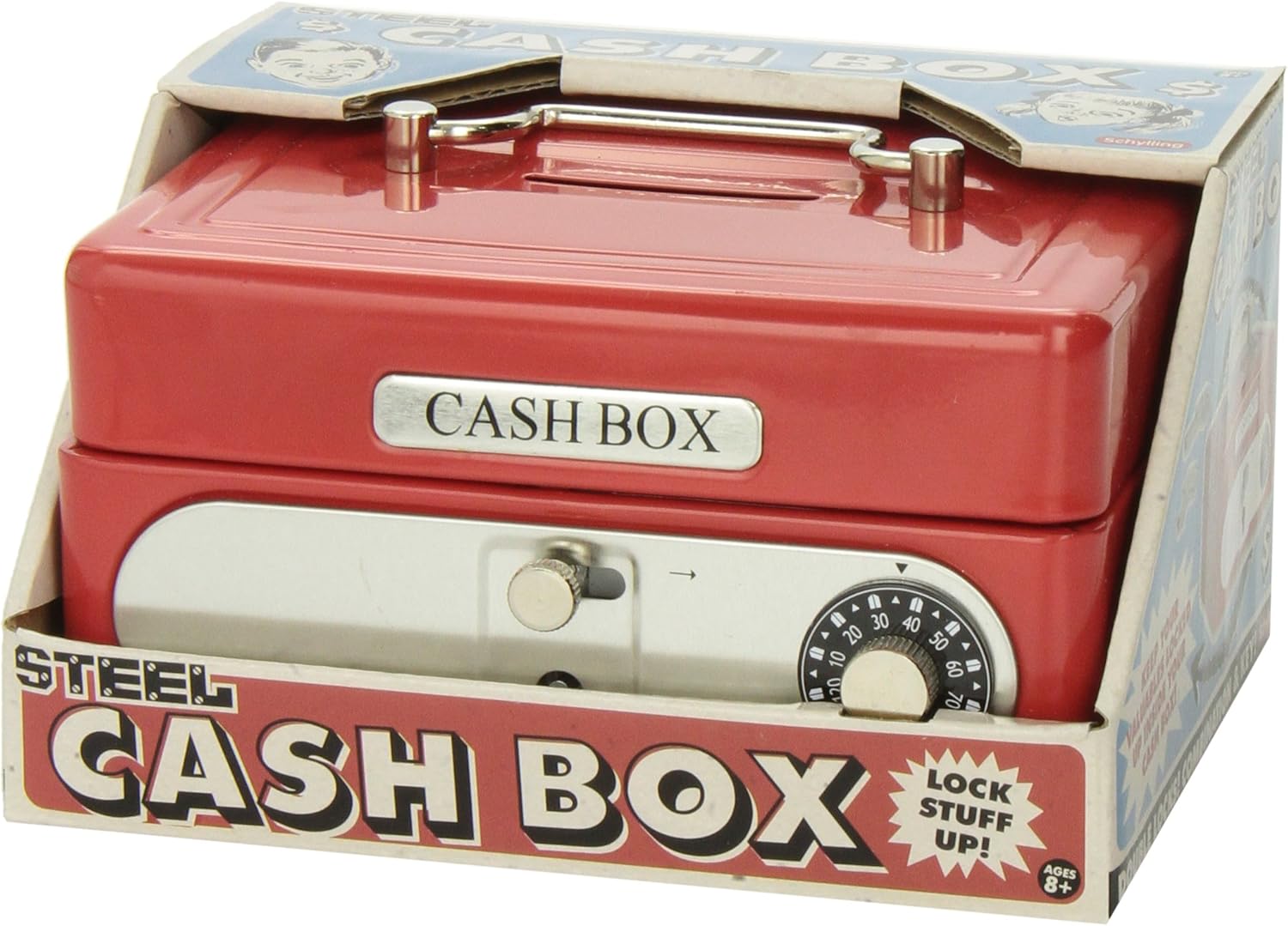 Locking Cash Box Red 1 EA