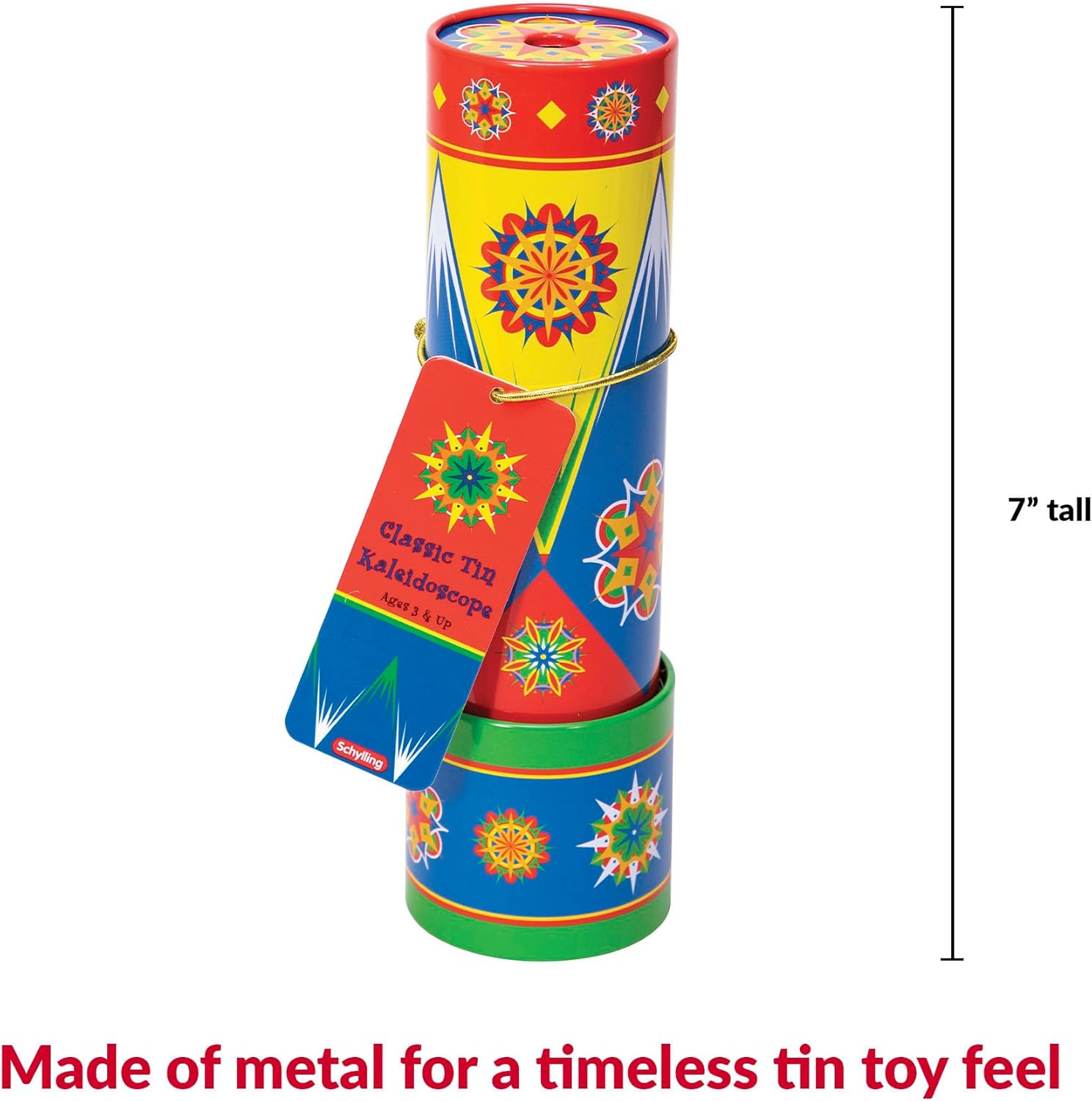 Classic Tin Kaleidoscope Fun Colorful Pattern Changing Toy Durable Tin with Multicolored Beads Ages 3 and Up One Piece