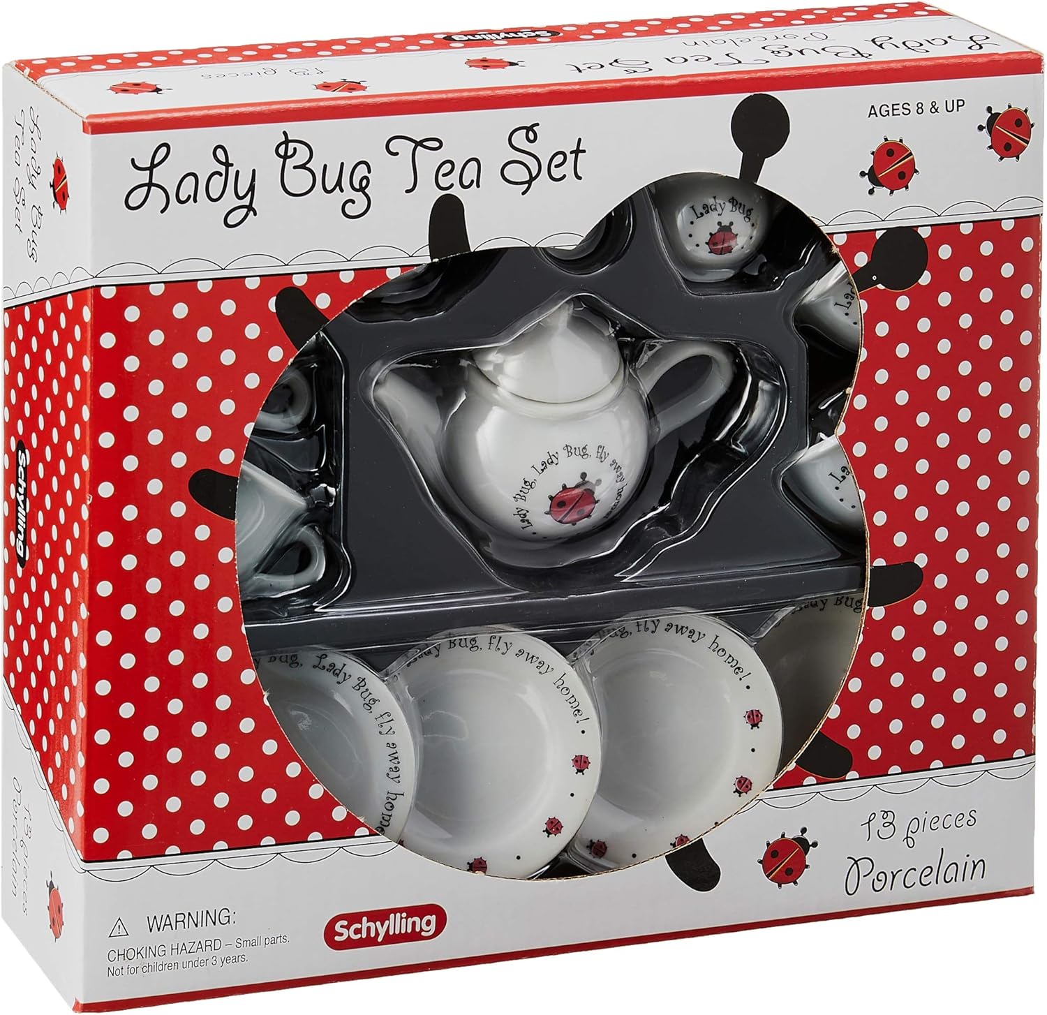 Ladybug Porcelain Tea Set White