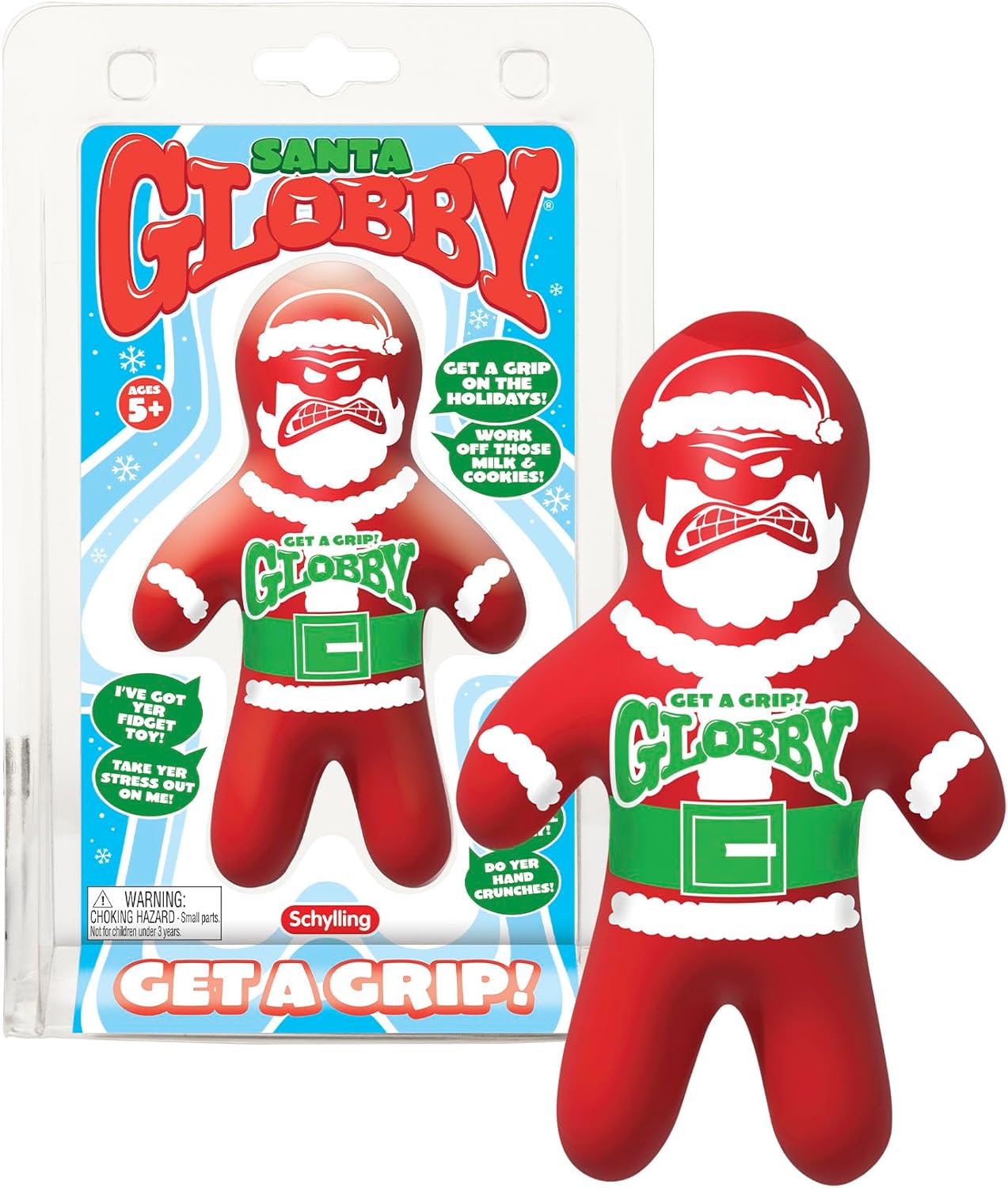 Santa Globby Sensory Toy with a Tough Squish Get a Grip with a Santa Themed Squeeze Ages 3 and Up One Santa