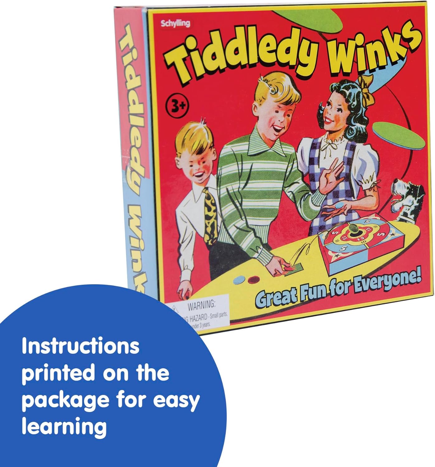 Tiddledy Winks Classic Game for the Whole Family Includes Game Board Cup and Winks Ages 3 and Up