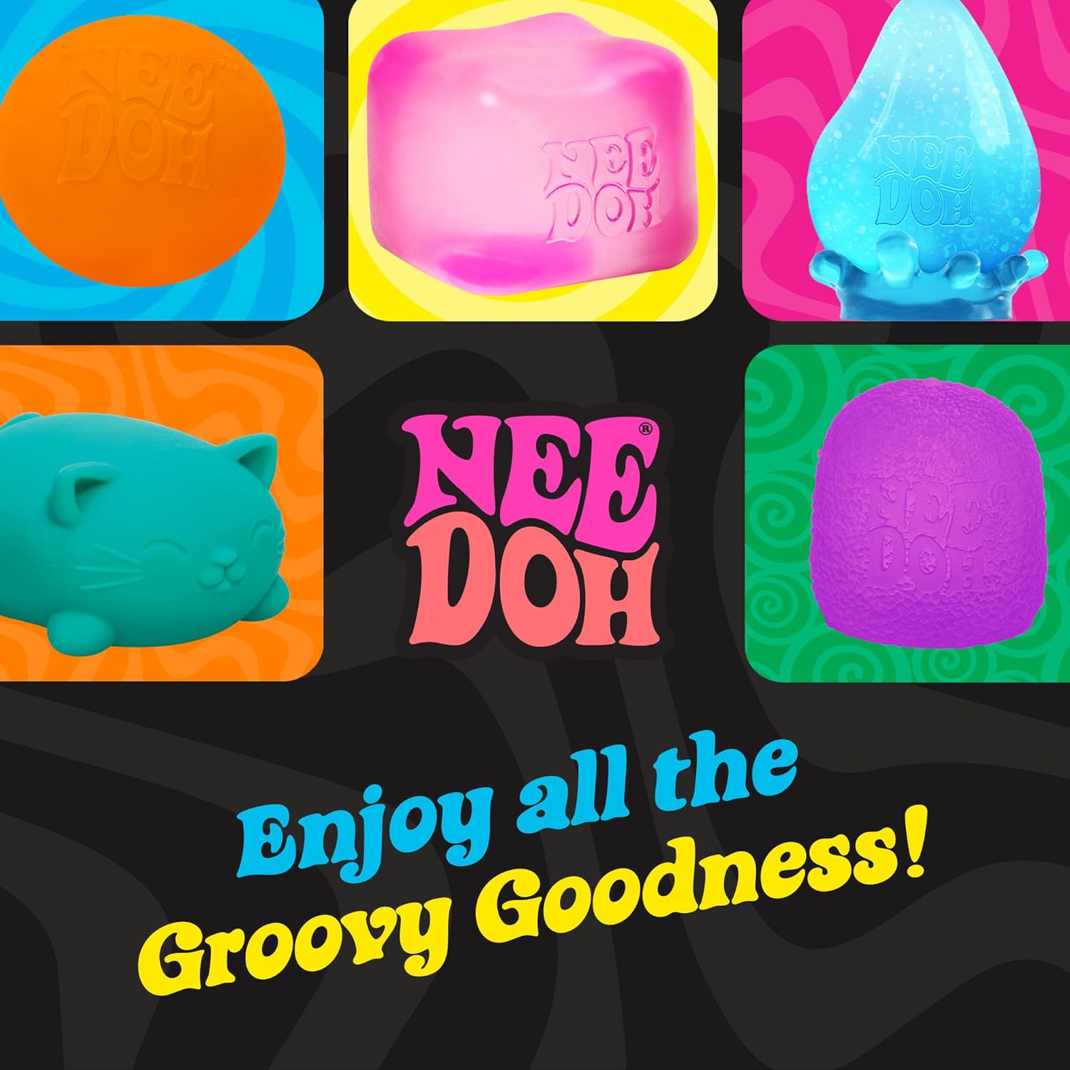 Needoh Dream Drop Sensory Squeeze Toy with Super Solid Squish 225 Cube Colors May Vary Pack of 1 Bilingual Packaging
