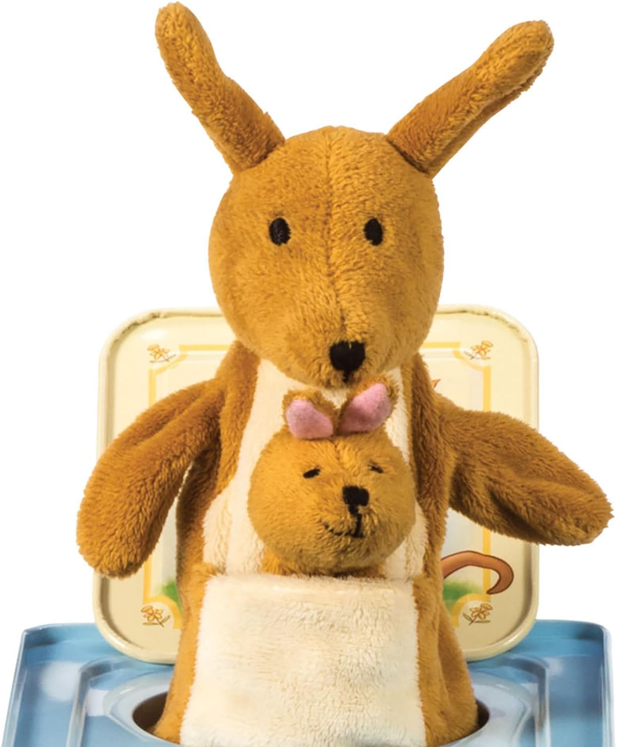 Jack in Box Kangaroo Classic Pop Up Music Toy Momma Baby Joey Finger Puppet Plays Song Pop Goes The Weasel Toddler Kids 18mo