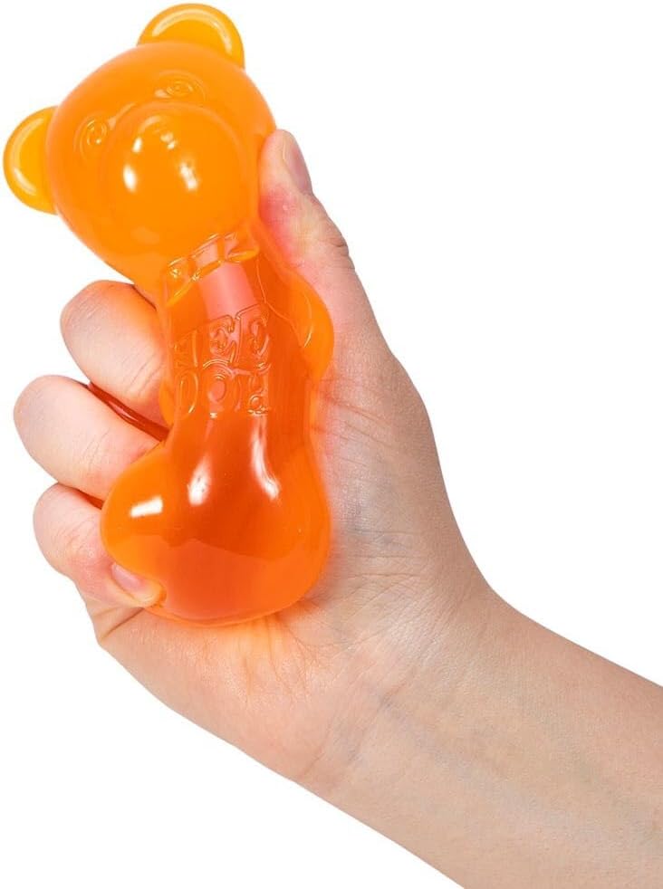 NeeDoh Gummy Bear Sensory Fidget Toy with Jelly Like Filling 35 Tall Orange Pack of 1