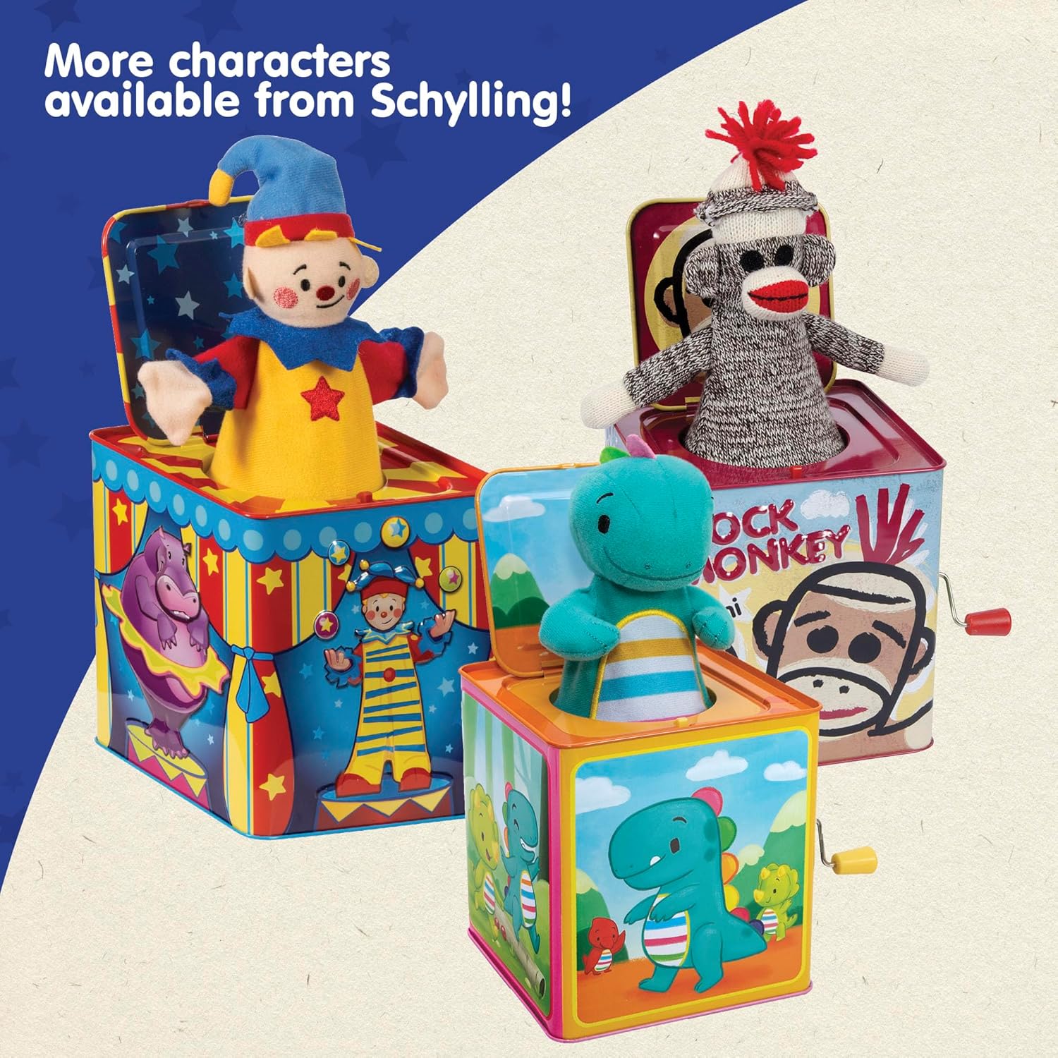 Polka Puppy Jack in the Box Classic Childrens Musical Toy that Dances Colorful Embossed Tin Box and Lovable Puppy Plush Age 18 months and Up