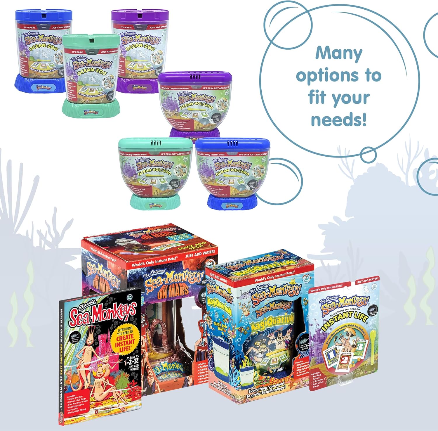 Sea Monkeys Magiquarium Worlds Easiest No Mess Pet Grow Your Own Pet in a Light Up Aquarium Ages 6 and Up One Kit